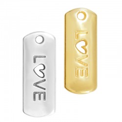 Zamak Charm Tag "LOVE" with Heart 8x20mm