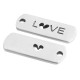 Ciondolo in Metallo Zama Targhetta "LOVE" con Cuore 8x20mm