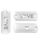 Colgante de Metal Zamak Chapa "LOVE"  con Corazón 8x20mm