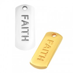 Connettore in Metallo Zama Targhetta "Faith" 8x20mm