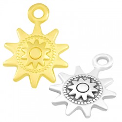 Colgante de Metal Zamak Sol Estrella con Flor 13mm