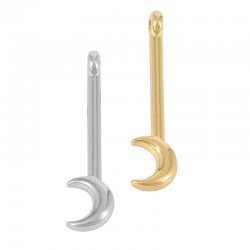 Barrette Pendentif en Zamak avec Demi-Lune 7 x 29 mm