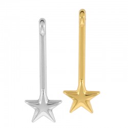 Pendentif en Zamak en Forme de Barre avec Étoile 9 x 29 mm