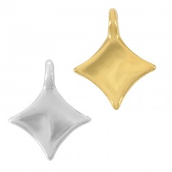 Breloque en Zamak Étoile Losange Martelée 15 mm Ø 1.6 mm
