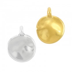 Zamak Charm Round Hammered 13mm Ø1.6mm