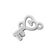 Zamak Connector Key with Heart 10x16mm