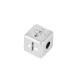 Perle cube en Zamak avec Croix 6 mm Ø2.2 mm