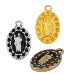 Charm Ovale en Zamak avec Jésus 10 x 16 mm