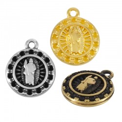 Zamak Charm Round with Jesus 15mm