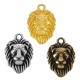 Breloque en Zamak tête de lion 11 x 16 mm