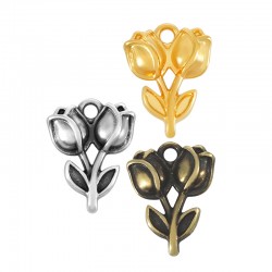 Charm Zamak Fleur Tulipes 15 mm