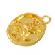 Breloque en Zamak Ovale Irrégulier « LOVE » avec Fleur de rose 15 x 21 mm