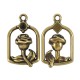 Breloque en Zamak rose 13 x 22 mm