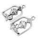 Zamak Charm Rose 13x22mm