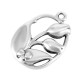 Zamak Charm Oval with Flowers & Leaves 13x23mm