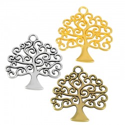 Pendentif Zamak Arbre de vie 25 mm