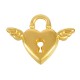 Zamak Charm Padlock Heart with Wings 18x13mm