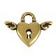 Ciondolo in Zama Lucchetto a Cuore Alato 18x13mm