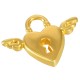 Zamak Charm Padlock Heart with Wings 18x13mm