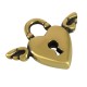 Ciondolo in Zama Lucchetto a Cuore Alato 18x13mm