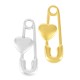 Zamak Pendant Safety Pin with Heart 30x12mm