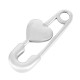 Zamak Pendant Safety Pin with Heart 30x12mm