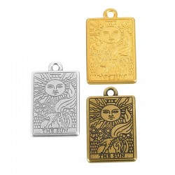 Zamak Pendant Tarot Card “THE SUN” 15x24mm