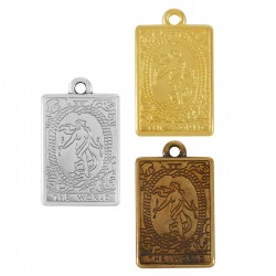 Zamak Pendant Tarot Card “THE WORLD” 15x24mm