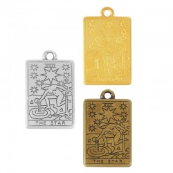 Pendentif en Zamak Carte de Tarot « L'Étoile » 15 x 24 mm