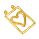 Ciondolo in Zama Cornice con Cuore 17x25mm