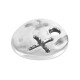 Colgante de Metal Zamak Redondo con Cruz 8mm