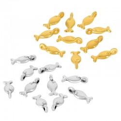 Μεταλλικό Ζάμακ Χυτό Μοτίφ Ψάρι 5x10mm