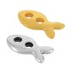 Zamak Connector Button Fish 12x6mm Ø1.6mm