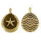 Zamak Charm Round with Starfish 11mm