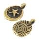 Zamak Charm Round with Starfish 11mm