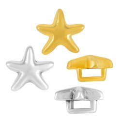 Slider en Zamak avec Étoile de mer 13 mm Ø5.2 x 2.2 mm