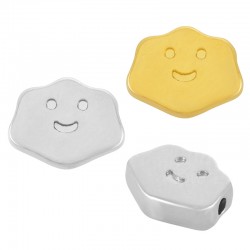 Zamak Bead Cloud with Smile 10x8mm Ø1.2mm