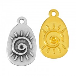Charm Ovale Irrégulier en Zamak avec Soleil 10 x 15 mm