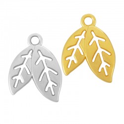 Charm en Zamak Feuilles 13 x 16 mm
