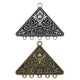 Colgante de Metal Zamak Triángulo con Flores y 5 Aros 59x37mm