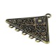Pendentif Triangulaire en Zamak avec Fleurs et 5 Anneaux 59 x 37 mm