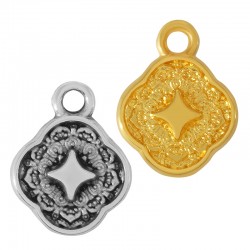 Breloque Fleur en Zamak avec Étoile 11 mm