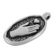 Colgante de Metal Zamak Ovalado con Mano y Corazón 12x21mm