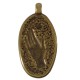 Colgante de Metal Zamak Ovalado con Mano y Corazón 12x21mm