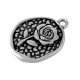 Colgante de Metal Zamak Irregular Martillado con Flor 17x20mm