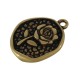 Zamak Charm Irregular Hammered “good vibes” with Rose 17x20mm