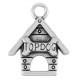 Colgante de Metal Zamak Casa de perro "TOP DOG" con Hueso 16mm