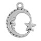 Breloque en Zamak lune avec Étoile 16 mm