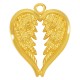 Zamak Pendant Heart & Angel Wings 24x26mm
