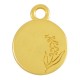 Breloque Ronde en Zamak avec Fleur de lys. mai. 12 mm
